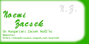 noemi zacsek business card